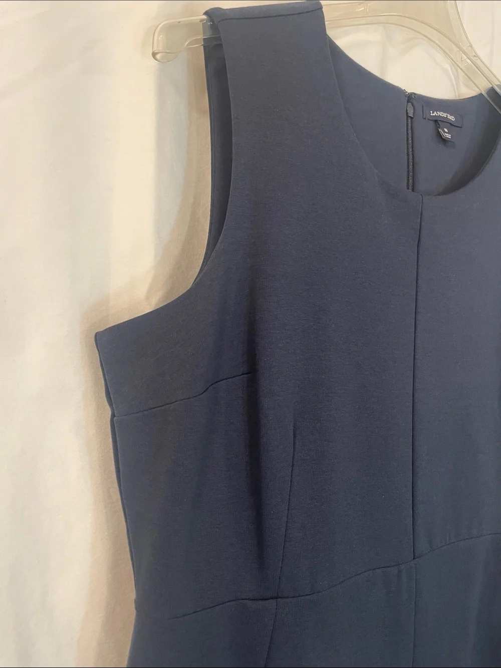 Lands' End NEW 18 Navy Blue Sleeveless Sheath Dress  Pockets New Without Tags